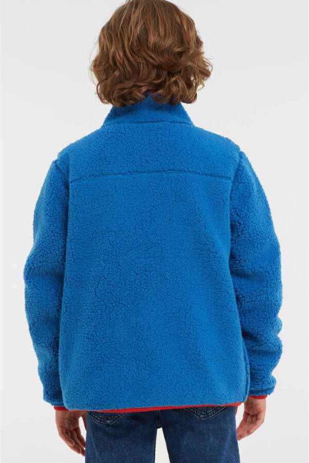 anytime teddy fleece vest blauw