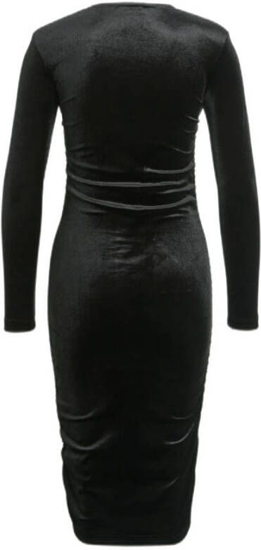 anytime Velvet bodycon jurk zwart