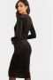 Anytime Velvet bodycon jurk zwart - Thumbnail 3