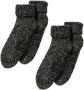 Apollo gemeleerde huissokken set van 2 zwart grijs Wol 23-26 - Thumbnail 3