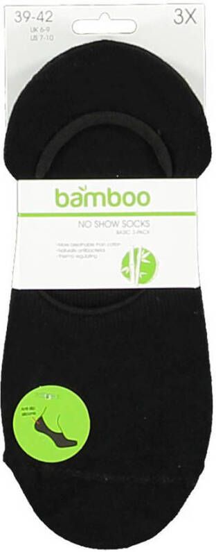 Apollo no-show sneakersokken Basic Bamboo set van 9 zwart