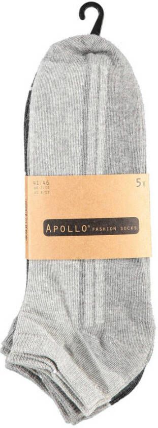 Apollo sneakersokken set van 10 grijs
