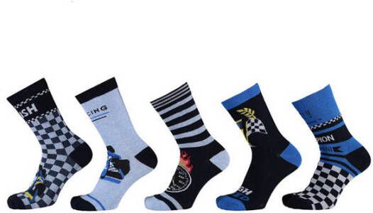 Apollo sokken met all-over print set van 10 blauw rood