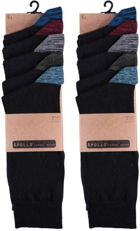 Apollo sokken set van 10 zwart