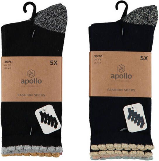 Apollo sokken set van 10 zwart donkerblauw