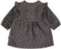Babyface newborn baby jurk met panterprint en ruches antraciet bruin - Thumbnail 2
