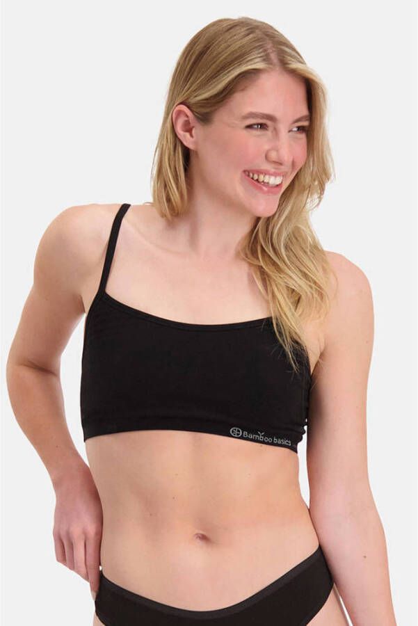 Bamboo Basics niet-voorgevormde naadloze bh top Elle met bamboe (set van 2) zwart - Foto 3