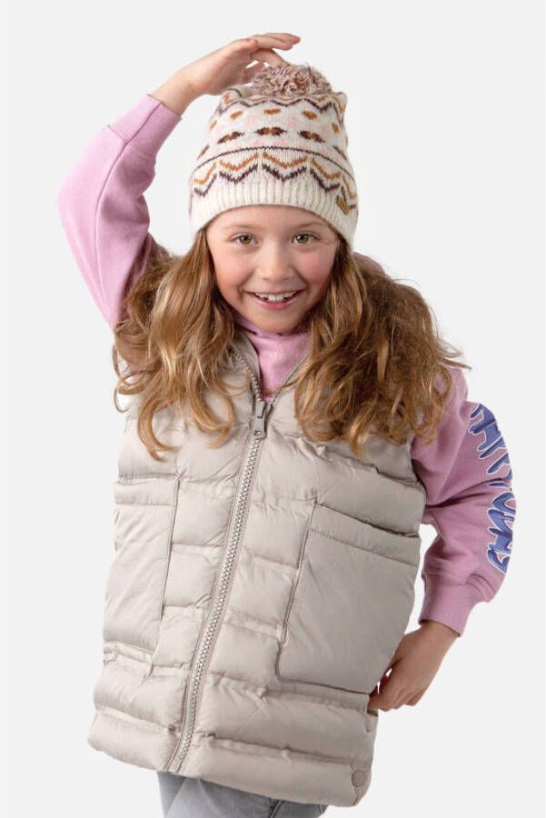 Barts gebreide muts Mayao met all-over print ecru