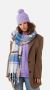 Barts geruite sjaal met franjes Loriant blauw ecru - Thumbnail 4