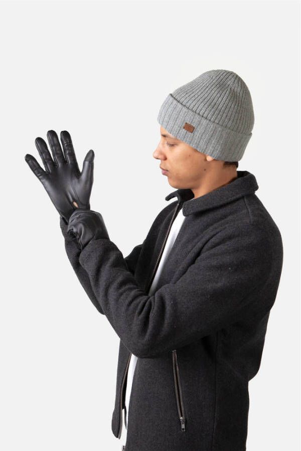Barts leren handschoenen Birdsville zwart