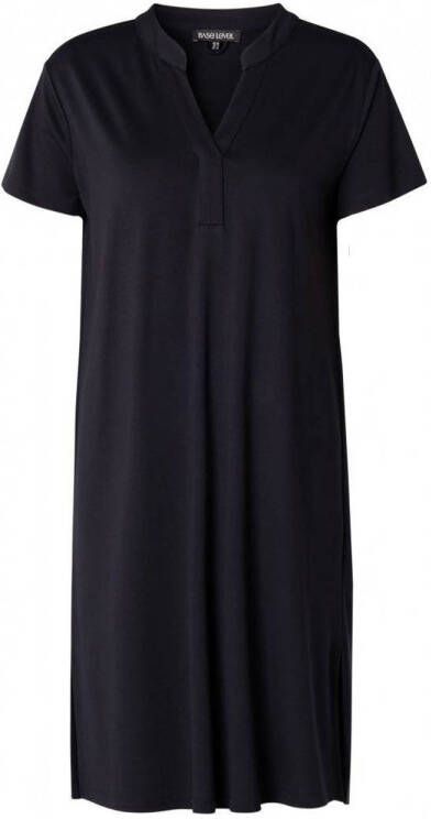 Base Level Curvy A-lijn jurk Yenna met ceintuur donkerblauw