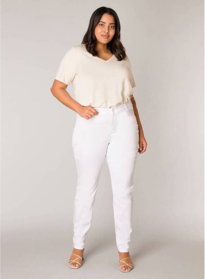 Base Level Curvy push-up slim fit jeans Joya White wit