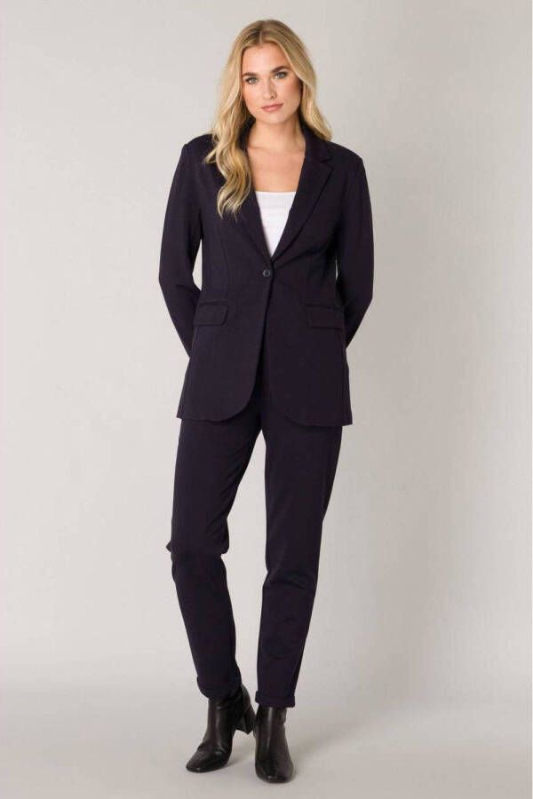 Base Level getailleerde blazer Yace donkerblauw