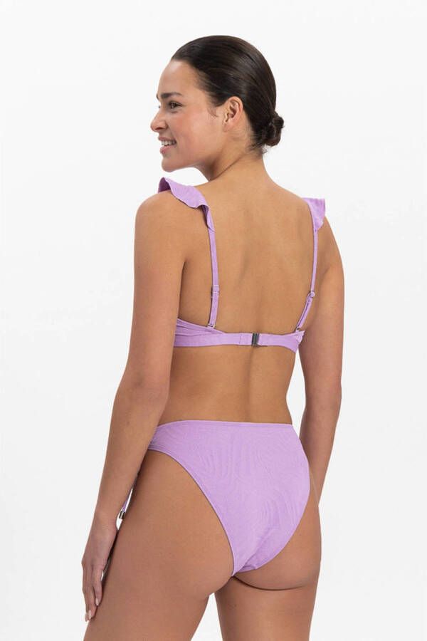 Beachlife strik bikinibroekje met textuur paars