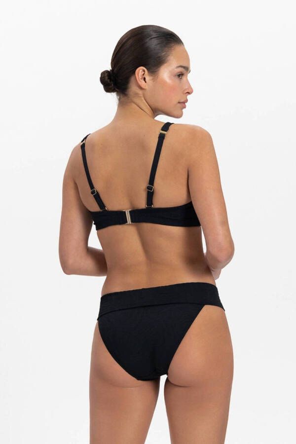 Beachlife voorgevormde strapless bandeau bikinitop met textuur zwart - Foto 2