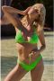 Beachlife voorgevormde triangel bikinitop met ribstructuur groen - Thumbnail 3