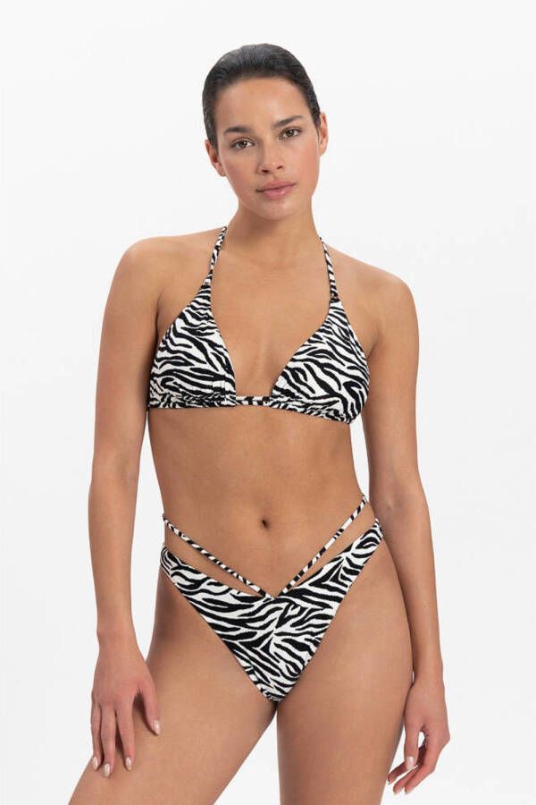 Beachlife x Monica Geuze voorgevormde triangel bikinitop wit zwart