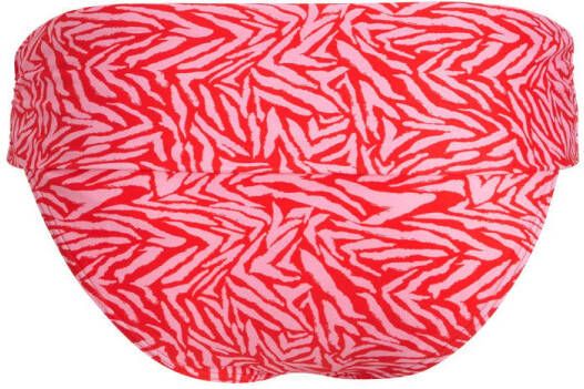 BEACHWAVE omslag bikinibrioekje met zebraprint roze rood