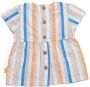BESS baby gestreept T-shirt blauw oranje groen wit Meisjes Katoen V-hals 50 - Thumbnail 2