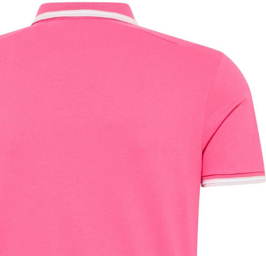 Blue Industry polo met contrastbies pink