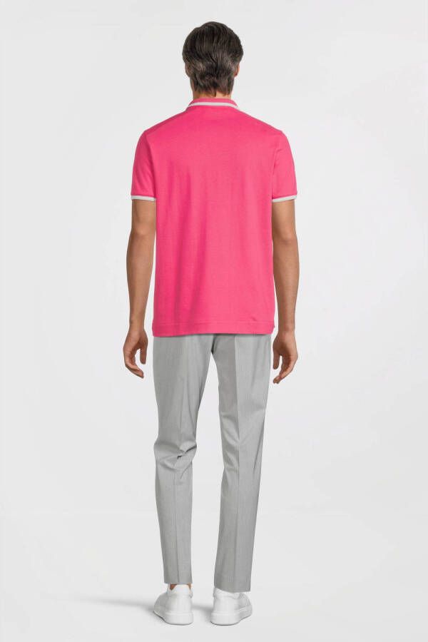Blue Industry polo met contrastbies pink