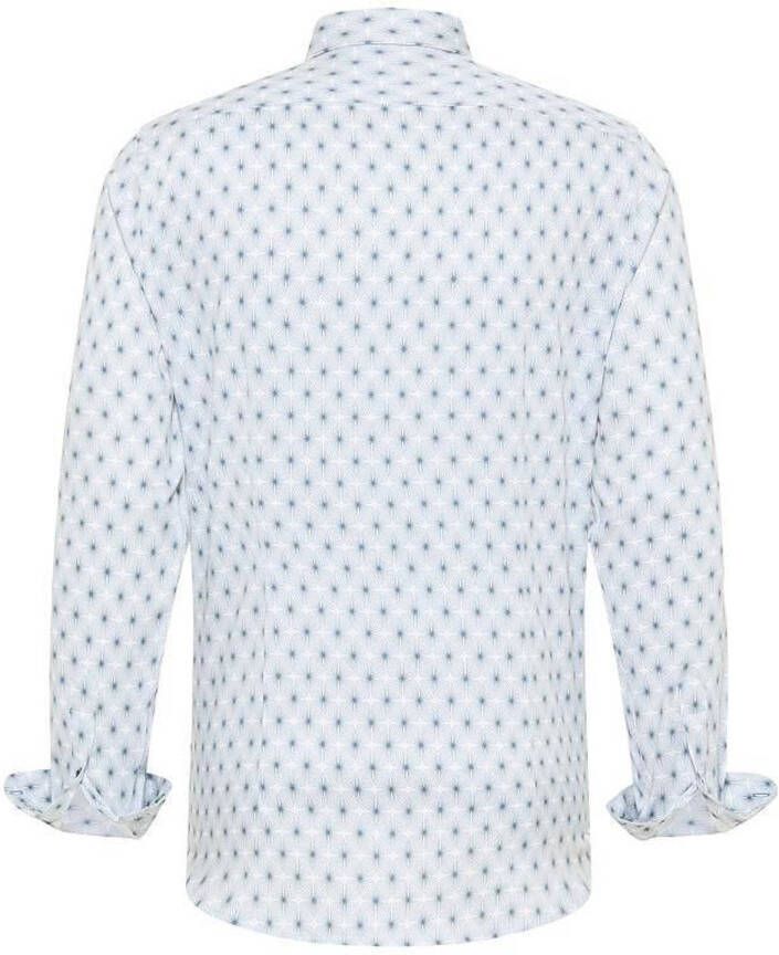 Blue Industry slim fit overhemd met all over print blue green