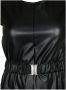 Blush By Zizzi imitatieleren A-lijn jurk met ceintuur zwart - Thumbnail 2