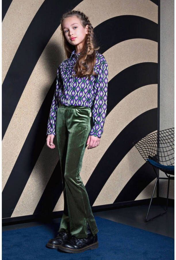 B.Nosy fluwelen flared broek groen