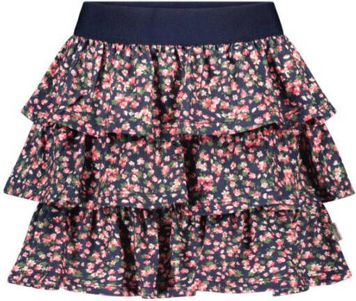 B.Nosy gebloemde rok donkerblauw groen roze