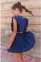 B.Nosy jurk B.Cute met tekst en ruches donkerblauw Meisjes Polyester Ronde hals 146 152 - Thumbnail 2