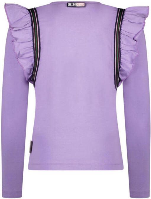 B.Nosy longsleeve met logo en ruches paars