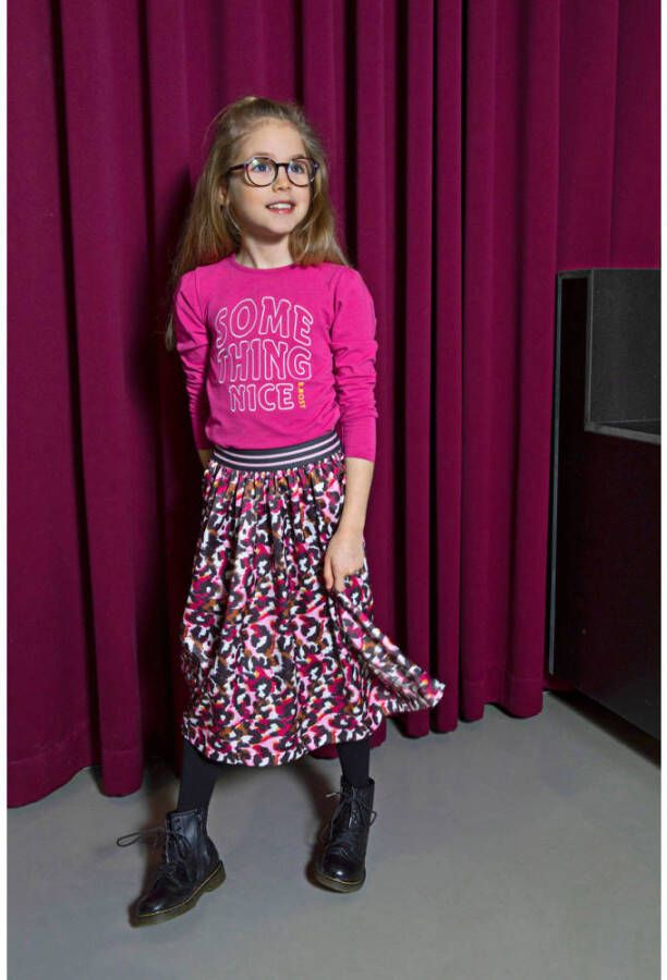 B.Nosy longsleeve met printopdruk fuchsia