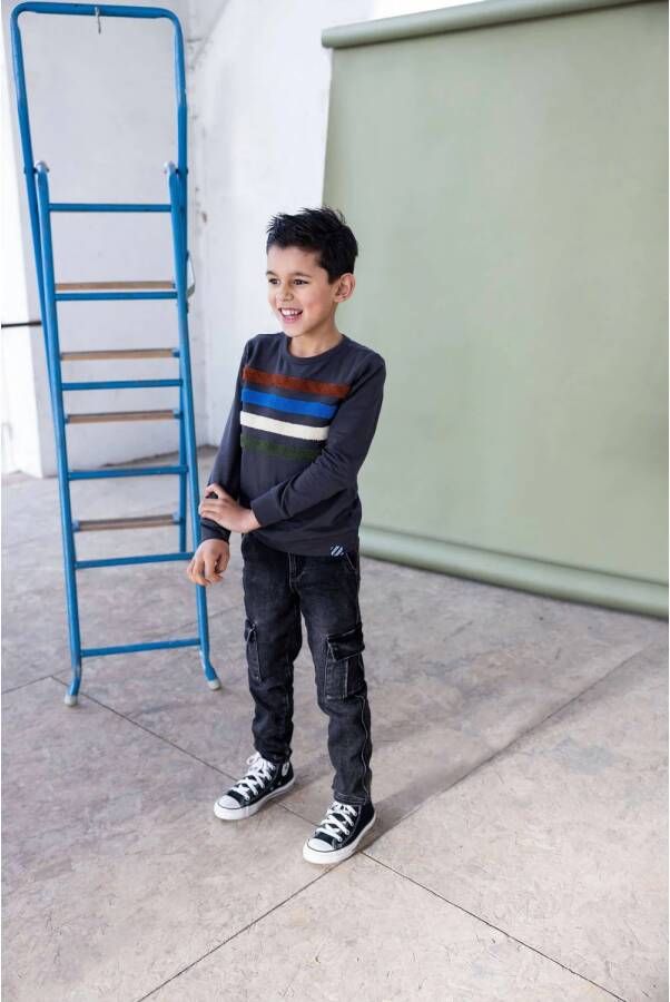 B.Nosy sweater B.READY met printopdruk antraciet
