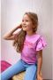 B.Nosy T-shirt B.Adorable met tekst donkerroze Meisjes Katoen (duurzaam) Ronde hals 116 - Thumbnail 3