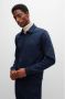 Hugo Boss sweater opstaande kraag donkerblauw effen katoen - Thumbnail 8