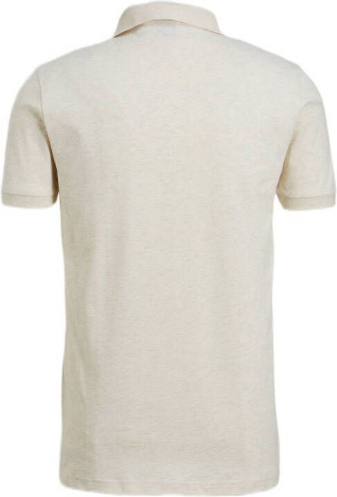 BOSS gemêleerde slim fit polo Passenger light beige
