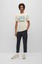 BOSS regular fit T-shirt TeeShark met printopdruk light beige - Thumbnail 5