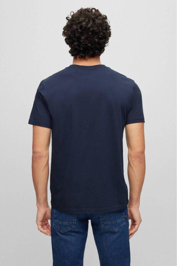 BOSS Regular fit T-shirt Thinking met logo dark blue