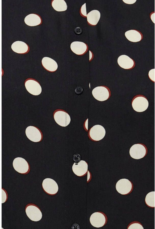 B.Young blouse met stippen BYJOSA zwart gebroken wit rood