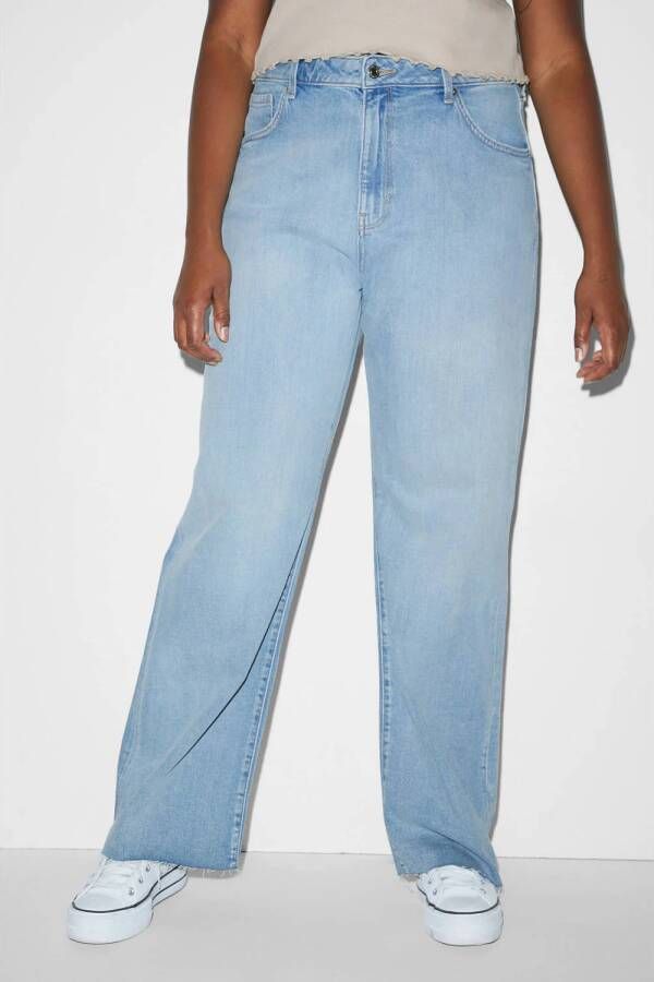 C&A Clockhouse high waist straight jeans light blue denim