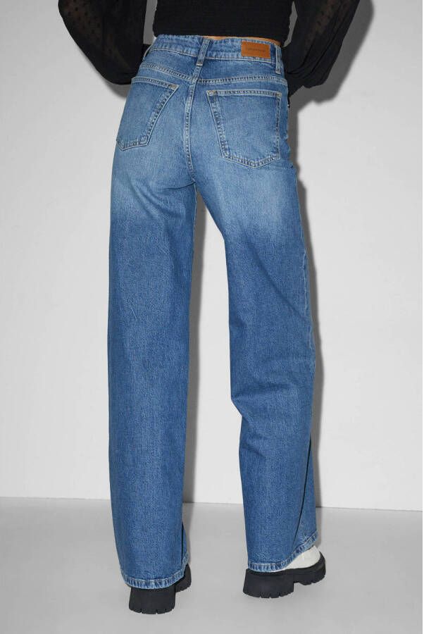 C&A Clockhouse wide leg jeans medium blue denim