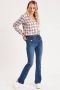 Cache geruite blouse ecru paars - Thumbnail 2