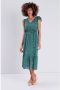 Cache gebloemde jurk blauw groen zwart - Thumbnail 2