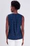 Cache gebloemde top donkerblauw beige - Thumbnail 2