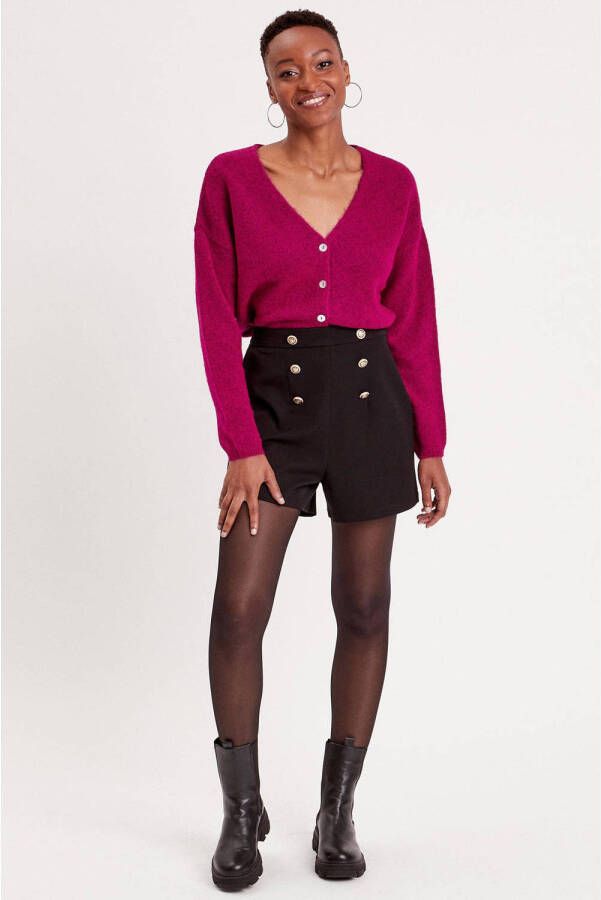 Cache gebreid vest fuchsia - Foto 3
