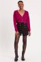 Cache gebreid vest fuchsia - Thumbnail 3