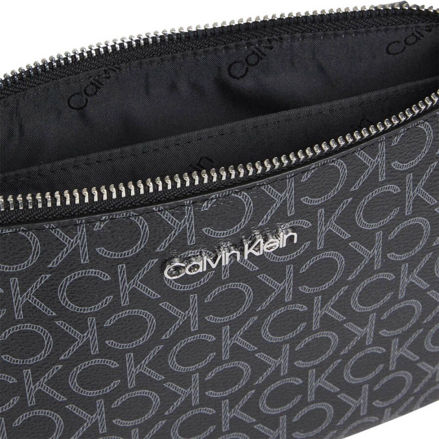 Calvin Klein crossbody tas met all-over logoprint zwart