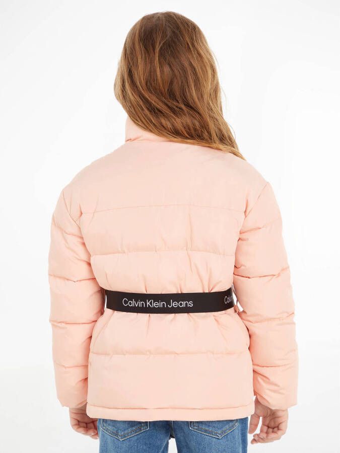 Calvin Klein gewatteerde winterjas van gerecycled polyester lichtroze