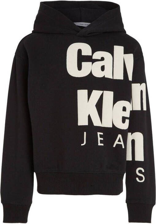 Calvin Klein hoodie met tekst zwart wit