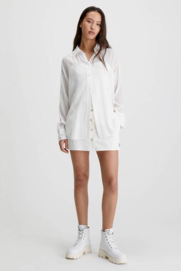 CALVIN KLEIN JEANS blouse met textuur wit